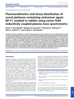 Pharmacokinetics and tissue distribution of novel platinum