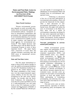 States and Non-State Actors in Environmental Policy Making: