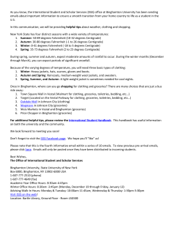 Dear New Student - Binghamton University