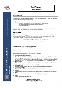 SciFinder Help Sheet