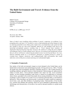 The Built Environment and Travel: Evidence from the United States