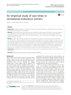 An empirical study of race times in recreational endurance runners