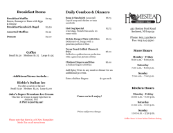 Print Menu - Homestead Grocery and Deli