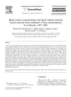 Black carbon concentrations and diesel vehicle emission factors