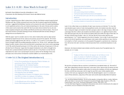 Luke 3,1-4,30 - Reconstructing Q