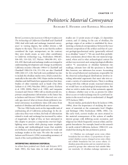 Prehistoric Material Conveyance - Geochemical Research Laboratory