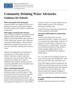 Drinking Water Advisory