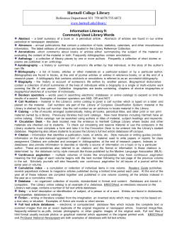 Commonly Used Library Words