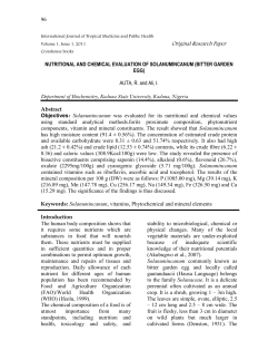 96 Original Research Paper NUTRITIONAL AND CHEMICAL