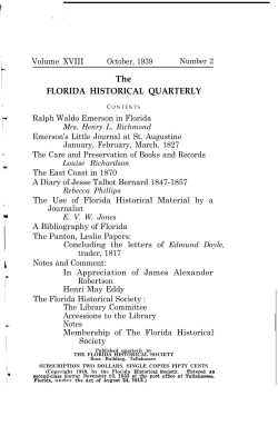 The FLORIDA HISTORICAL QUARTERLY
