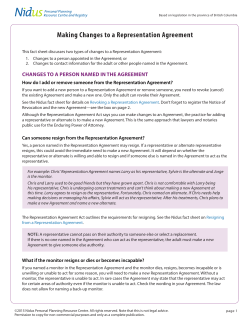 Making Changes to a Representation Agreement
