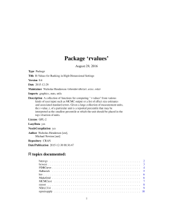 R-Values - R Project