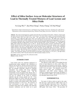 Effect of Silica Surface Area on Molecular Structures of Lead in