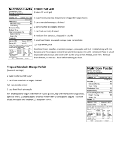 Frozen Fruit Cups Tropical Mandarin Orange Parfait