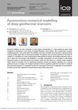 Parsimonious numerical modelling of deep geothermal reservoirs