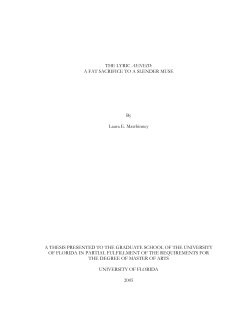 THE LYRIC AENEID: A FAT SACRIFICE TO A SLENDER MUSE By