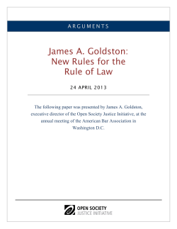 James A. Goldston: New Rules for the Rule of Law