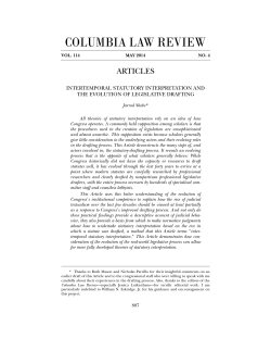 Intertemporal Statutory Interpretation and the Evolution of Legislative