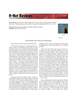 The Persistence of the "Native Son" Phenomenon - H-Net