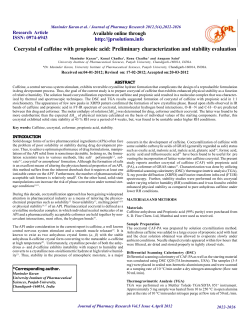 Cocrystal of caffeine with propionic acid: preliminary