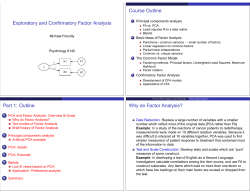 Outline Why do Factor Analysis?