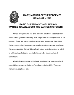 Basic Questions about the Catholic Church