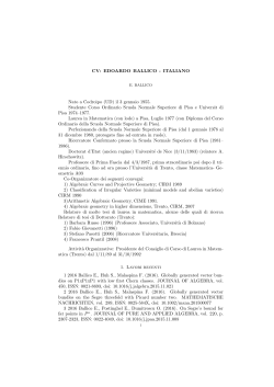 CV: EDOARDO BALLICO - ITALIANO Nato a Codroipo (UD) il 3