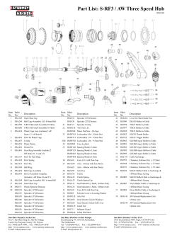Part List: S-RF3 / AW Three Speed Hub - Sturmey