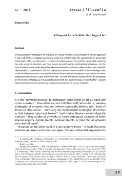 Simon Fokt A Proposal for a Dualistic Ontology of