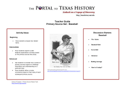 Teacher Guide Primary Source Set : Baseball