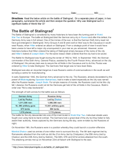 The Battle of Stalingrad