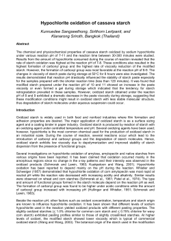Hypochlorite oxidation of cassava starch