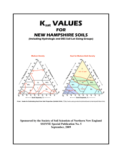Ksat VALUES - Society of Soil Scientists of Northern New England