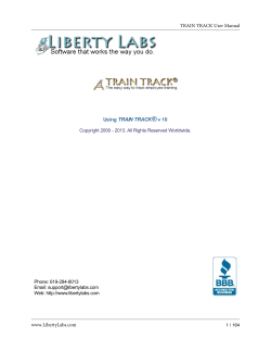 TRAIN TRACK Help - Liberty Labs Custom Software