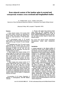 Bone Mineral Content of the Lumbar Spine in