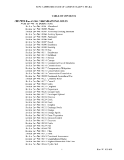 NEW HAMPSHIRE CODE OF ADMINISTRATIVE RULES i Env