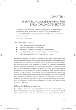 chapter 1 unravelling leadership in the early childhood sector