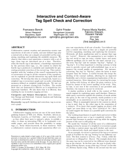 Interactive and Context-Aware Tag Spell Check