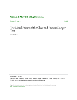 The Moral Failure of the Clear and Present Danger Test