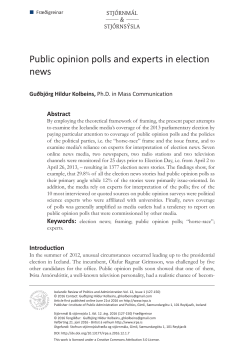 Public opinion polls and experts in election news