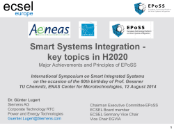 First Hand and Added Value Information EPoSS Newsletter