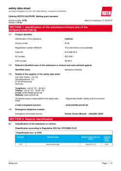 Safety Data Sheet: Caffeine