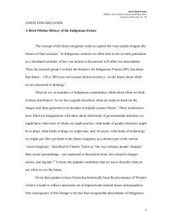 1 JASON EDWARD LEWIS A Brief (Media) History of the Indigenous