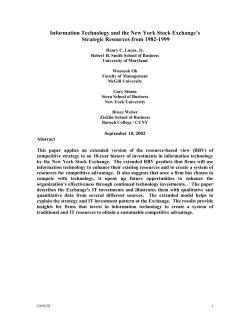 Information Technology and the New York Stock Exchange`s