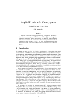 Amphi-ZF : axioms for Conway games