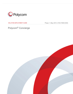 Polycom Concierge Solution Deployment Guide