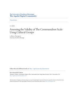 Assessing the Validity of The Communalism Scale Using Cultural