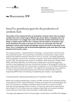 IneraTec: greenhouse gases for the production of synthetic fuels