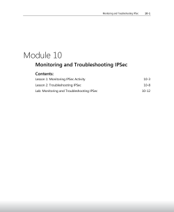 Monitoring and Troubleshooting IPSec