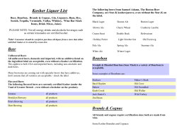 Kosher Liquor List